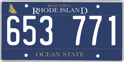RI license plate 653771