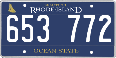 RI license plate 653772