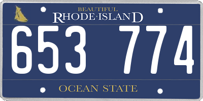 RI license plate 653774