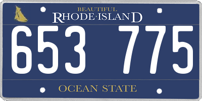 RI license plate 653775
