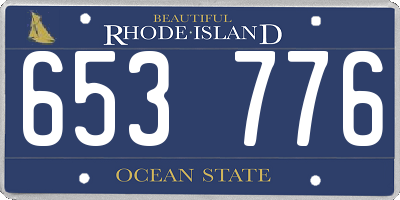 RI license plate 653776