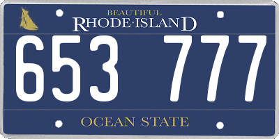 RI license plate 653777