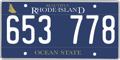 RI license plate 653778