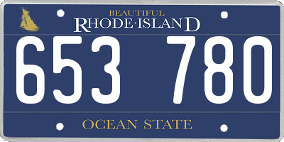 RI license plate 653780