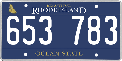 RI license plate 653783