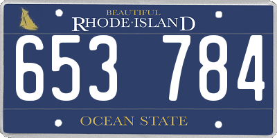 RI license plate 653784