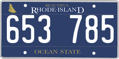 RI license plate 653785