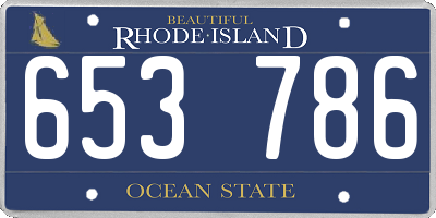 RI license plate 653786