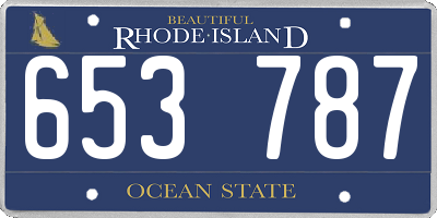 RI license plate 653787