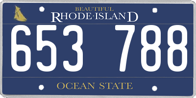 RI license plate 653788