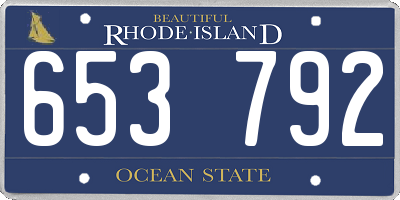 RI license plate 653792