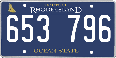 RI license plate 653796
