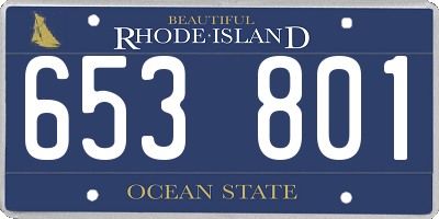 RI license plate 653801