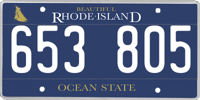 RI license plate 653805