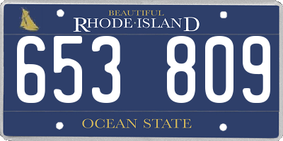 RI license plate 653809