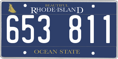 RI license plate 653811