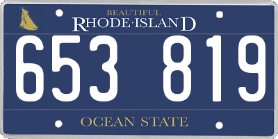 RI license plate 653819