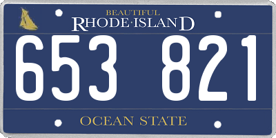 RI license plate 653821