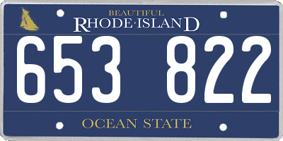 RI license plate 653822
