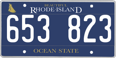 RI license plate 653823