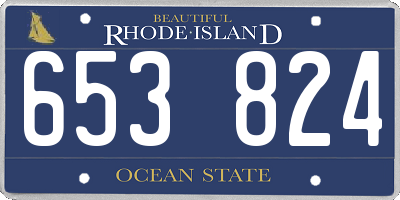 RI license plate 653824