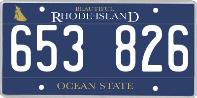 RI license plate 653826