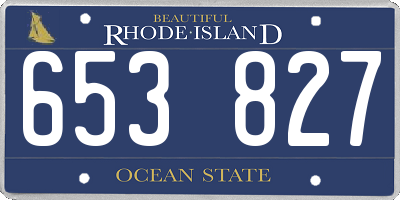 RI license plate 653827