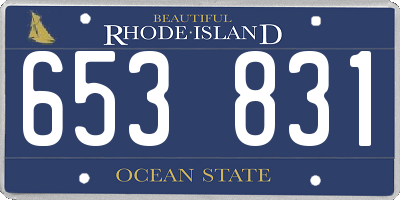 RI license plate 653831