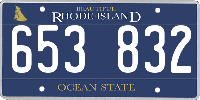 RI license plate 653832