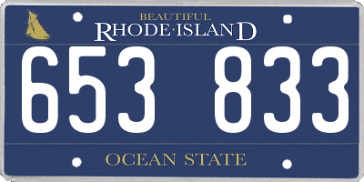 RI license plate 653833