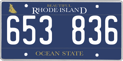 RI license plate 653836