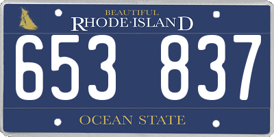 RI license plate 653837