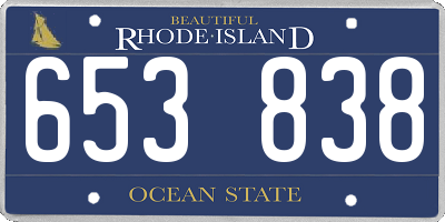 RI license plate 653838