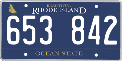 RI license plate 653842