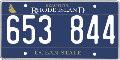 RI license plate 653844