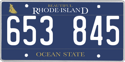 RI license plate 653845