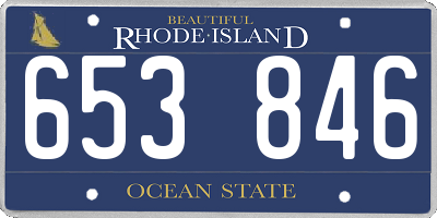 RI license plate 653846