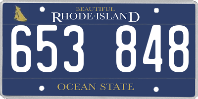 RI license plate 653848