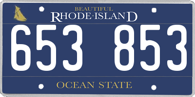 RI license plate 653853