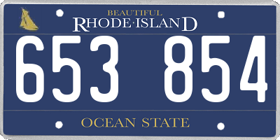RI license plate 653854