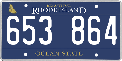 RI license plate 653864