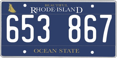 RI license plate 653867
