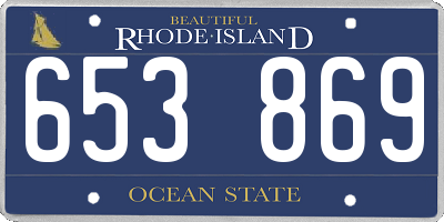 RI license plate 653869