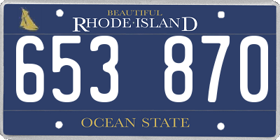 RI license plate 653870