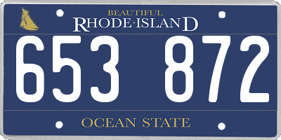 RI license plate 653872