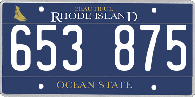 RI license plate 653875