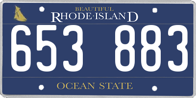 RI license plate 653883