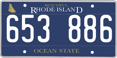 RI license plate 653886