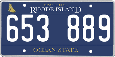 RI license plate 653889