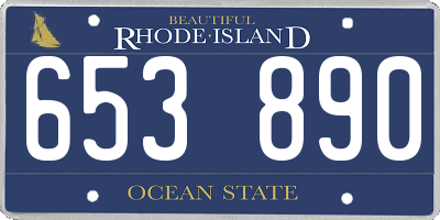 RI license plate 653890